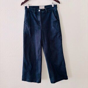Everlane Women's Navy Flare Wide-Leg Crop Jeans Size 6